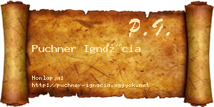 Puchner Ignácia névjegykártya